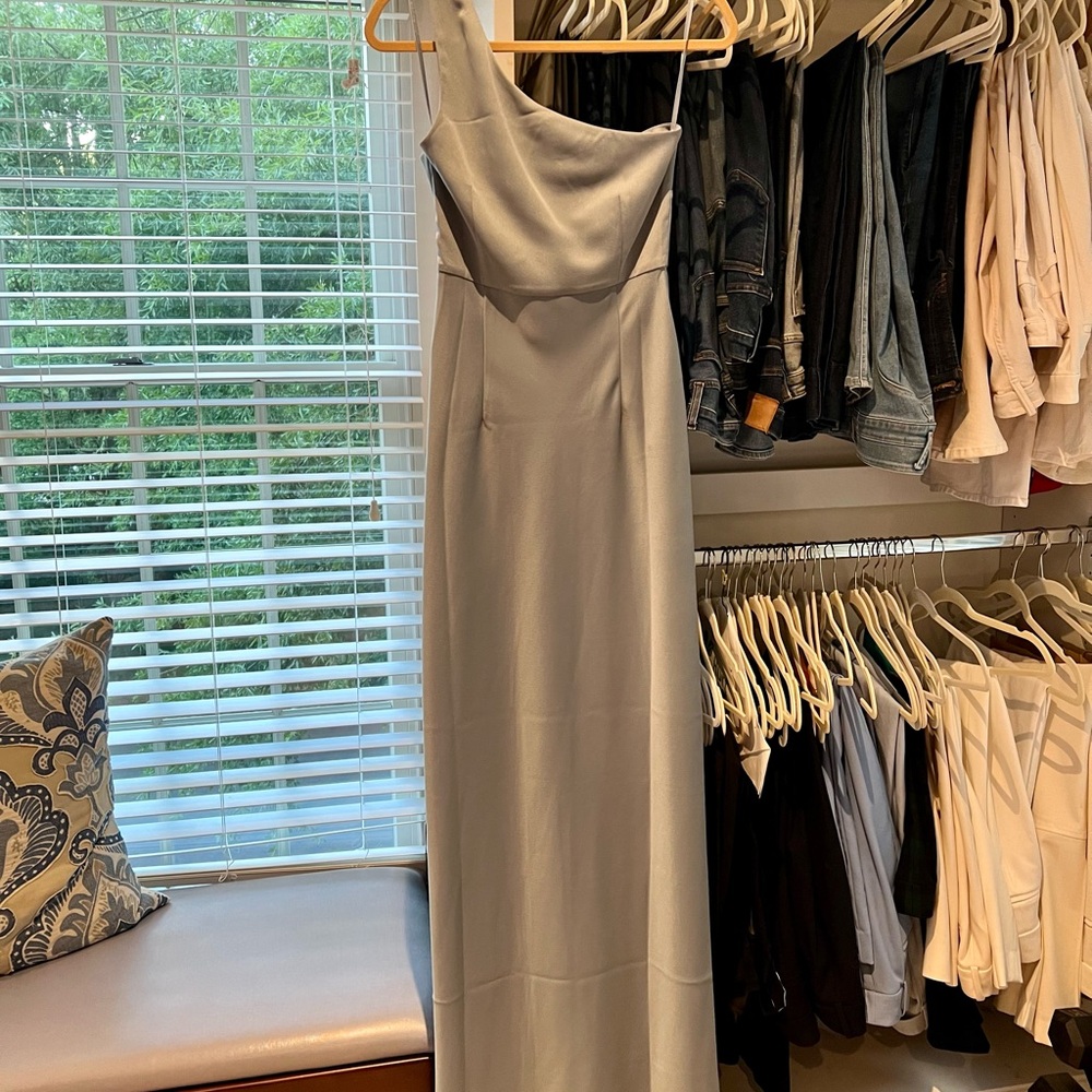 Full length one shoulder slit front Anthropologie Bhldn dress w original tags